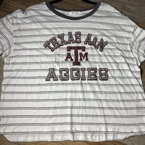 Women's '47 Brand Texas A&M Aggies White Cropped T Shirt XL NWT